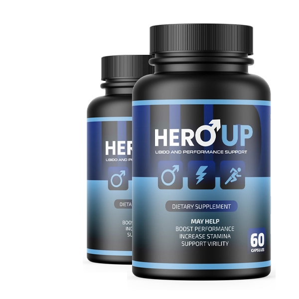 HeroUP supplement bottle - 60 capsules natural male vitality formula